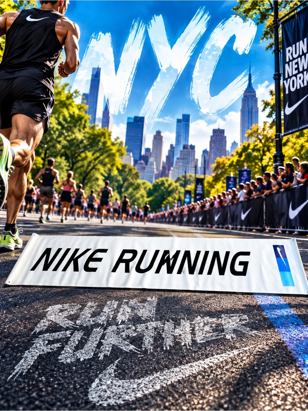 🏃‍♂️ NIKE RUNNING BANNER – 6’5” x 12” – ATHLETIC DISPLAY